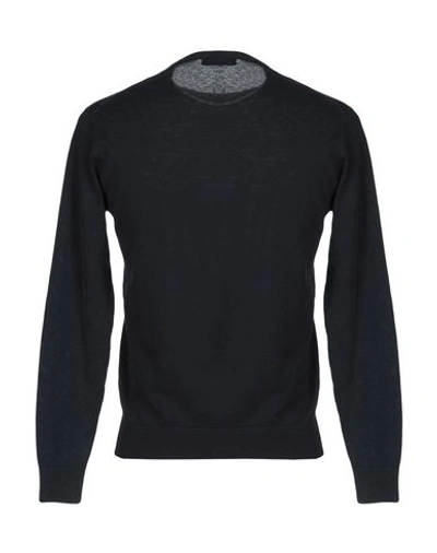 Shop Altea Man Sweater Midnight Blue Size Xs Linen, Cotton