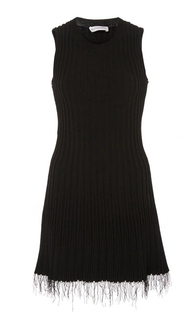 Shop Altuzarra Jobson Ribbed Knit Mini Dress In Black