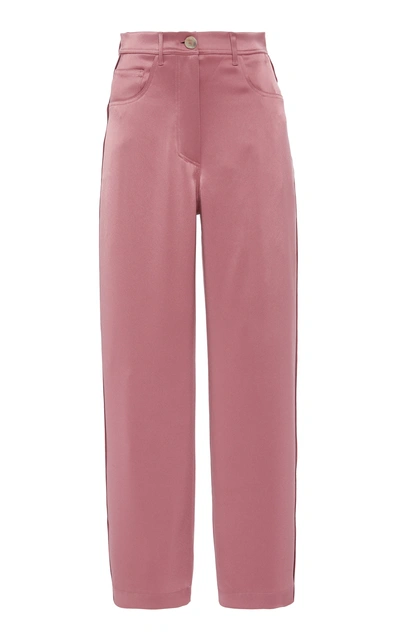 Shop Nanushka Marfa Wide Leg Satin Pants In Pink