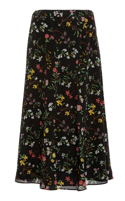 Shop Altuzarra Caroline Knee-length Silk Skirt In Black