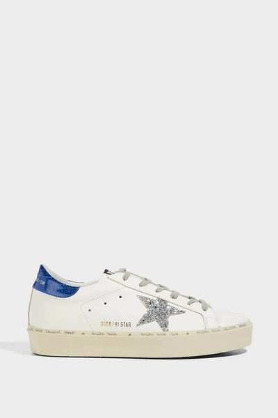 Shop Golden Goose Hi Star Leather Trainers In White