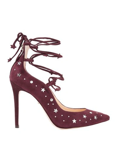 Shop Isa Tapia Pump In Maroon