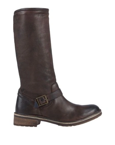 Shop Le Crown Boots In Dark Brown