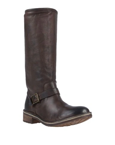 Shop Le Crown Boots In Dark Brown