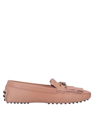 Shop Tod's Woman Loafers Blush Size 6.5 Soft Leather In Pink