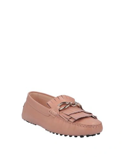 Shop Tod's Woman Loafers Blush Size 6 Soft Leather In Pink