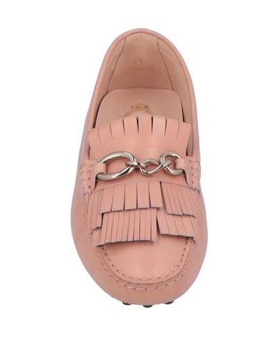 Shop Tod's Woman Loafers Blush Size 6.5 Soft Leather In Pink