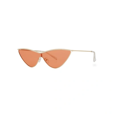 Shop Le Specs X Adam Selman Fugitive Cat-eye Sunglasses In Orange