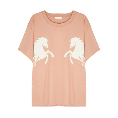 Shop Chloé Horse-print Cotton T-shirt