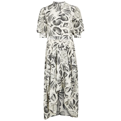 Shop Alexander Mcqueen Cabinet Of Shells Printed Silk Maxi Dress