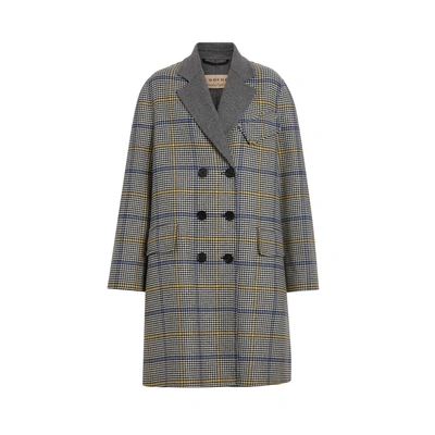 Shop Burberry Double-faced Check Wool Cashmere Coat