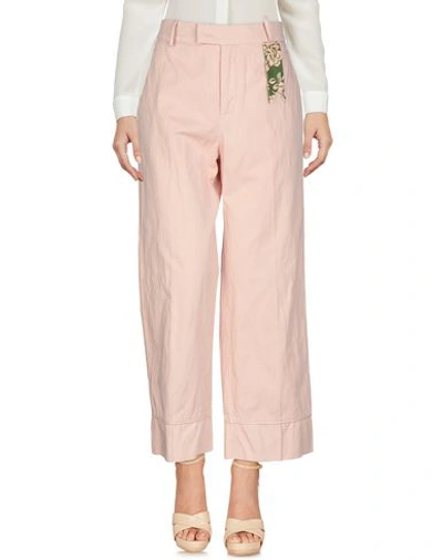 Shop The Gigi Woman Pants Light Pink Size 2 Cotton, Metal