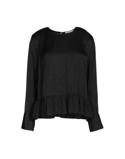 Shop Sandro Solid Color Shirts & Blouses In Black