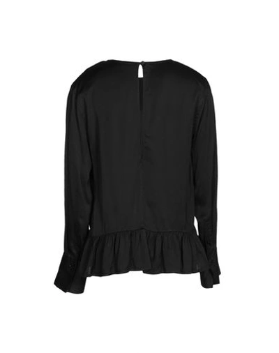 Shop Sandro Solid Color Shirts & Blouses In Black
