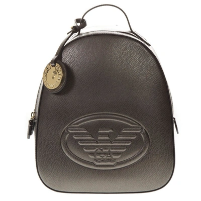 Shop Emporio Armani Metal Saffiano Faux Leather Backpack In  Giallo