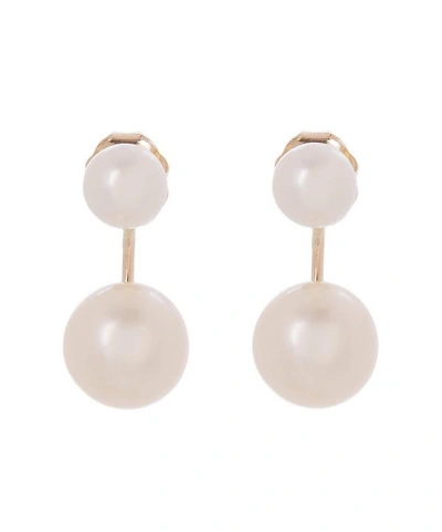 Satomi Kawakita Gold Sister Pearl Stud Earrings In Gold
