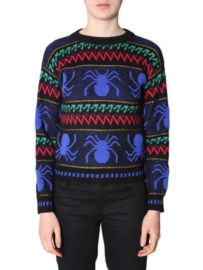 Shop Saint Laurent Jacquard Sweater In Multicolor