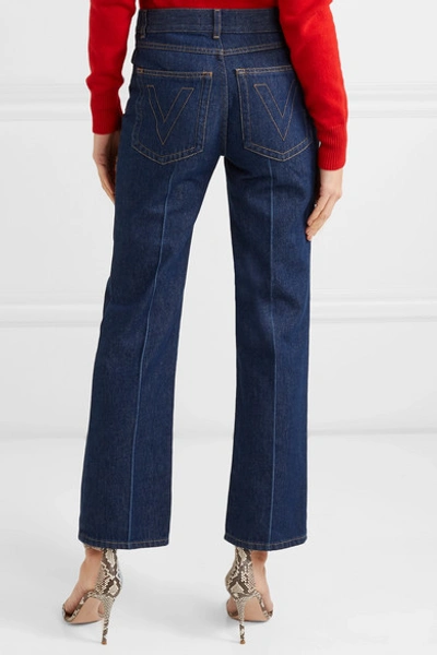 Shop Valentino High-rise Straight-leg Jeans In Indigo