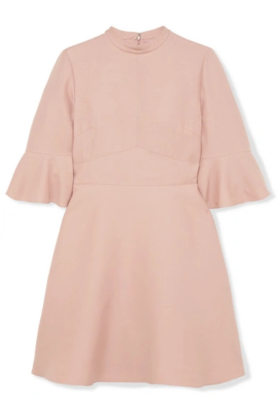 Shop Valentino Wool And Silk-blend Cady Mini Dress In Pink