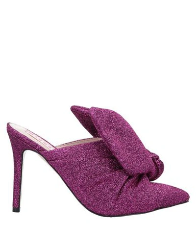 Shop Minna Parikka Mules In Fuchsia