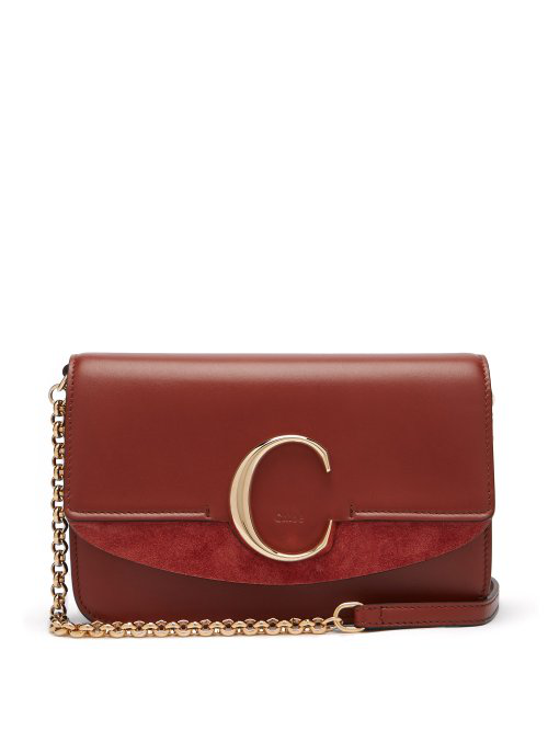 ChloÉ The C Leather And Suede Cross-Body Bag In Tan | ModeSens