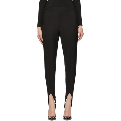 Shop Givenchy Black Wool Stirrup Trousers In 001 Black