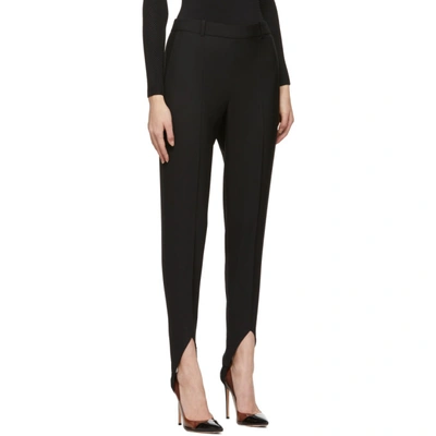 Shop Givenchy Black Wool Stirrup Trousers In 001 Black