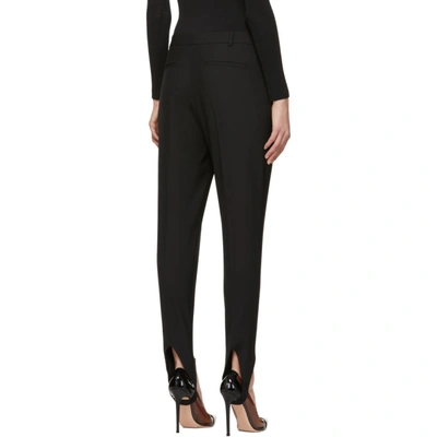 Shop Givenchy Black Wool Stirrup Trousers In 001 Black