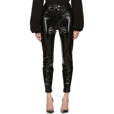 Shop Ben Taverniti Unravel Project Unravel Black Latex High Waist Skinny Trousers