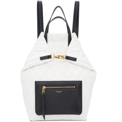 Shop Givenchy White Small Duo Backpack In 100 White