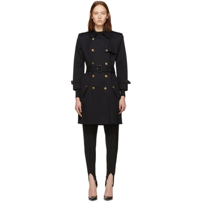 Shop Givenchy Navy 4g Buttons Trench Coat In 410 Navy