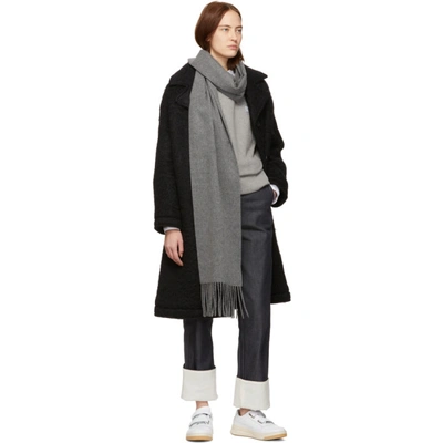 Shop Acne Studios Grey Skinny Canada Scarf