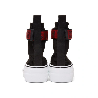 Shop Givenchy Black & Red George V Sock High-top Sneakers