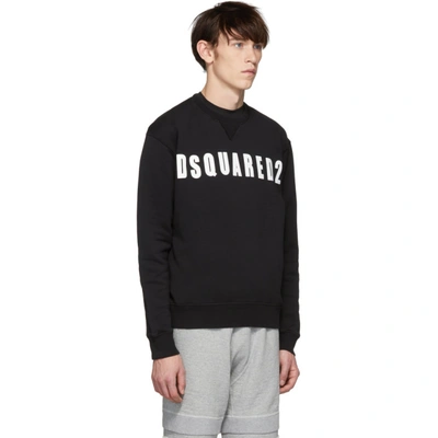 Shop Dsquared2 Black Shiny Logo Cool Fit Sweatshirt In 900 Black