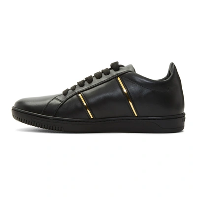 Shop Versace Black Leather Martin Sneakers In D41on Nero+