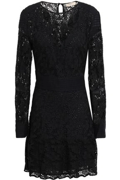 Shop Ba&sh Aphrodite Broderie Anglaise Cotton Mini Dress In Black