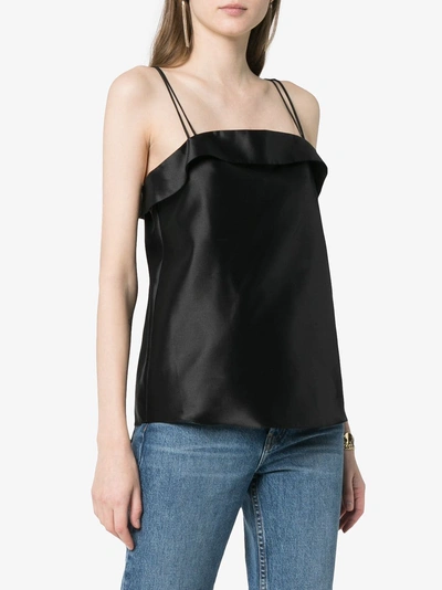 Shop Deitas Coco Silk Double Strap Camisole Top In Black