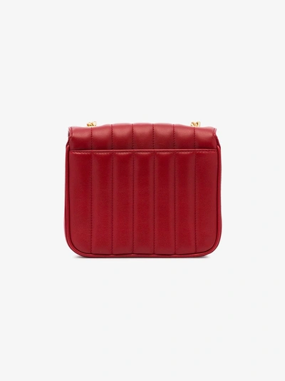 Shop Saint Laurent Red Vicky Small Quilted Leather Bag