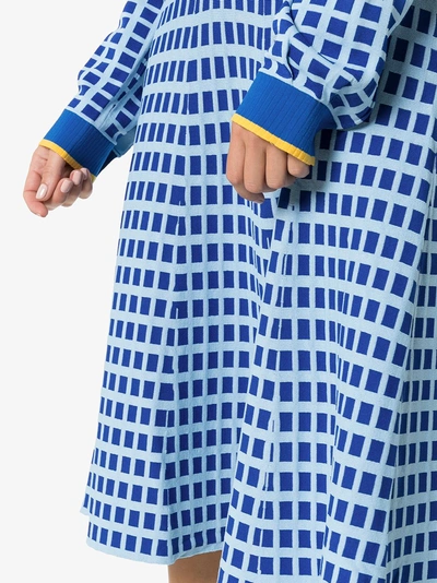 Shop I Am Chen I-am-chen Colour Block Patterned Shirt Dress In Blue