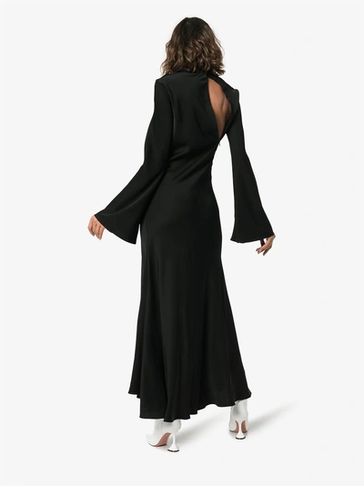 Shop Ellery Suprematism High Neck Bias Cut Dress In Black