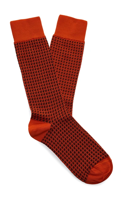 Shop Marni Printed Knit Socks In Orange