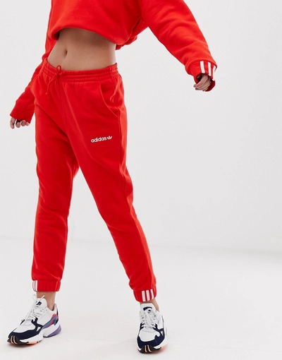Shop Adidas Originals Coeeze Sweat Pant In Red - Red