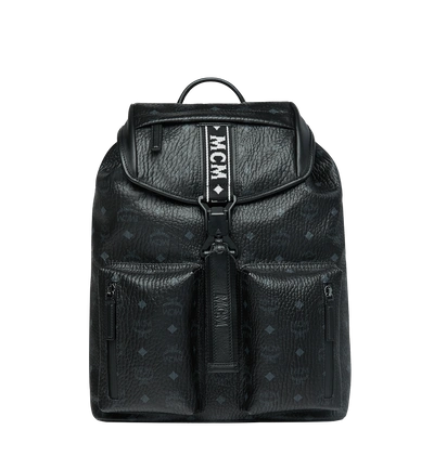 Shop Mcm Raymonde Two Pocket Backpack In Visetos In Black