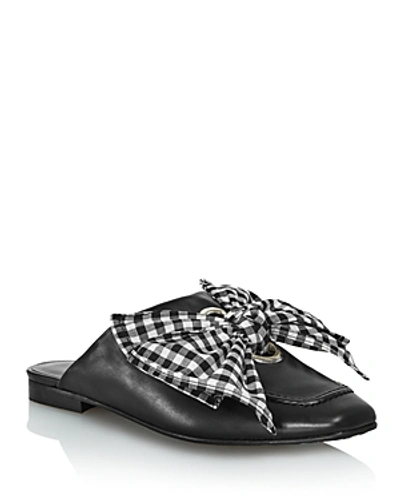 Shop Freda Salvador Women's Removable-tie Flat Mules In Black Gingham
