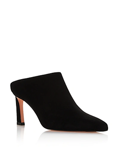 Shop Stuart Weitzman Women's Mira Suede High-heel Mules In Black