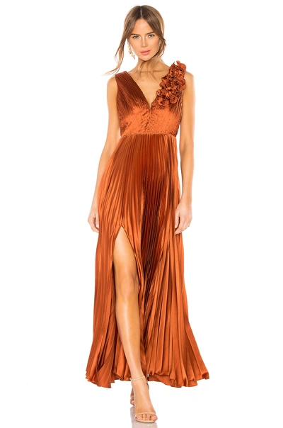 Shop Amur Aviva Gown In Copper