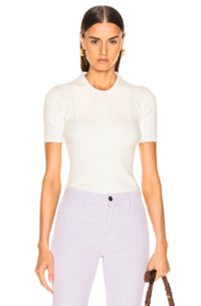 Shop Joostricot Short Sleeve Rib Polo In Ice Water