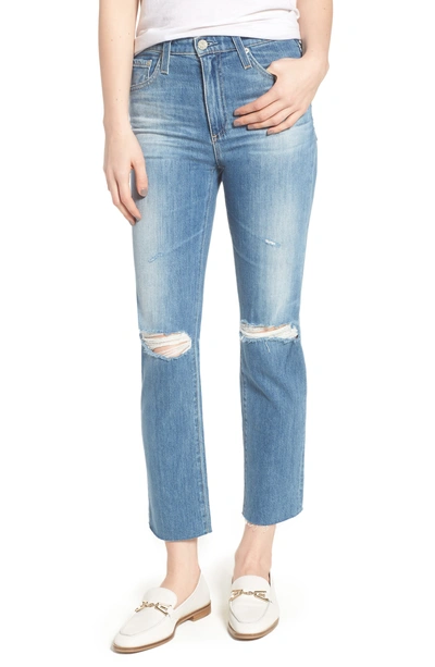Shop Ag The Isabelle High Waist Crop Straight Leg Jeans In 13 Years-saltwater