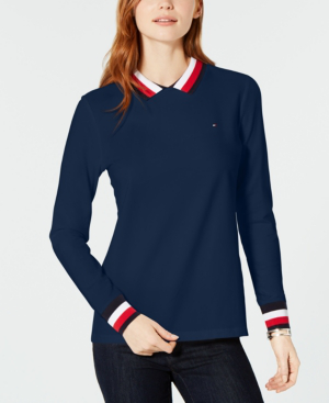 tommy hilfiger long sleeve polo womens