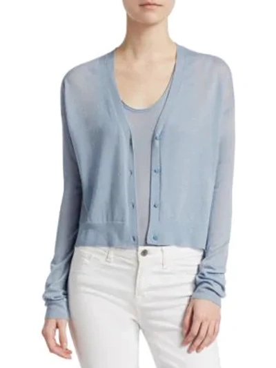 Shop Theory Hanelee Cashmere Cardigan In Blue Bell